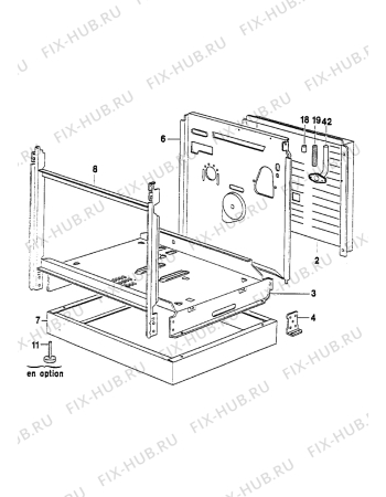 Взрыв-схема плиты (духовки) Electrolux EM653W1 - Схема узла Internal panels